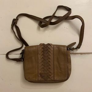 Gray-Brown Liebeskind Crossbody Leather Clutch